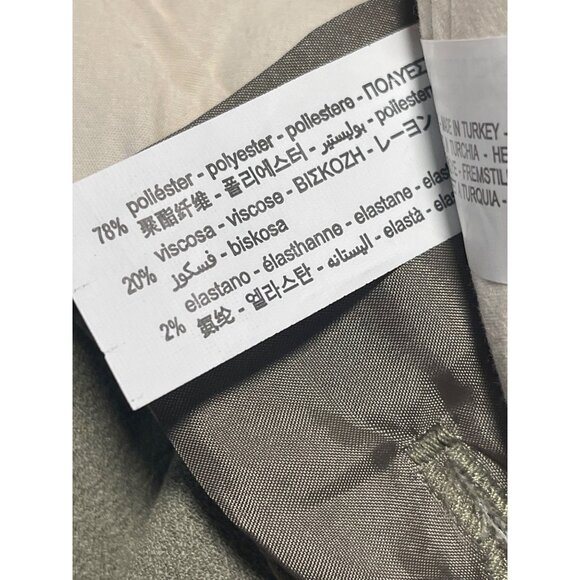 Zara Womens  Olive Green Slim Fit Dress Pants XXL Pockets Slits office Career - Picture 9 of 12